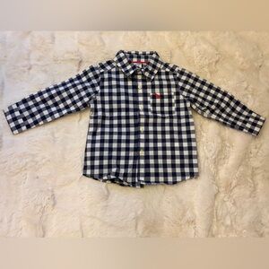 Carter’s Black and White Checkered Button-Up Shirt